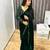 Green embroidered velvet saree with blouse
