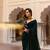 Green embroidered velvet saree with blouse