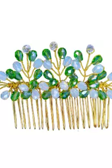Green crystal hair-accessories