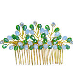 Green crystal hair-accessories
