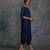 Midnight Blue Round Yoke Kurta With Pant & Midnight Blue Dupatta 