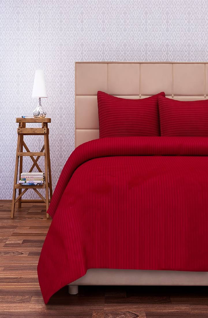 SEJ by Nisha Gupta Maroon Cotton California King Bedsheet Set SEJ by Nisha Gupta 3926181