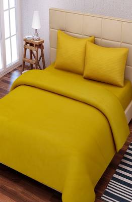 SEJ by Nisha Gupta Yellow Cotton California King Bedsheet Set 1