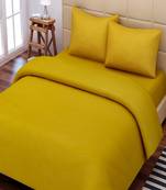 SEJ by Nisha Gupta Yellow Cotton California King Bedsheet Set