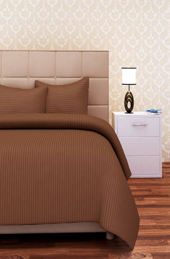 SEJ by Nisha Gupta Brown Cotton California King Bedsheet Set SEJ by Nisha Gupta 3926187