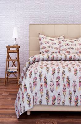 SEJ by Nisha Gupta Abstract Brown Cotton Double Bedsheet Set 2
