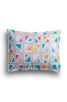 SEJ by Nisha Gupta Geometric Blue Cotton Double Bedsheet Set 3