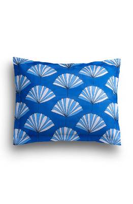 SEJ by Nisha Gupta Abstract Blue Cotton Double Bedsheet Set 3