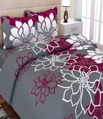 SEJ by Nisha Gupta Floral Grey Cotton Double Bedsheet Set