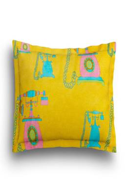 SEJ by Nisha Gupta Geometric Mustard Cotton Double Bedsheet Set 3
