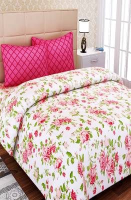 SEJ by Nisha Gupta Floral Pink Cotton Double Bedsheet Set 1