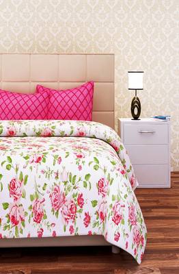 SEJ by Nisha Gupta Floral Pink Cotton Double Bedsheet Set 2