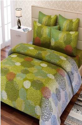 SEJ by Nisha Gupta Green Cotton Double Bedsheet Set 1