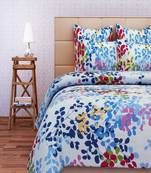 SEJ by Nisha Gupta Blue Cotton Double Bedsheet Set