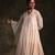 Pearl White Flared Anarkali With Pant & Dupatta