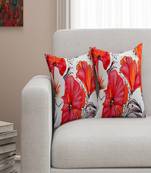 SEJ by Nisha Gupta Floral Premium 16 by 16 cushion covers (Set of 2)