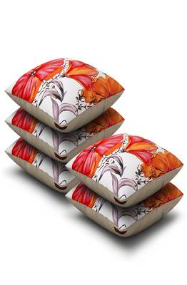 SEJ by Nisha Gupta Floral Premium 16 by 16 cushion covers (Set of 5) 2