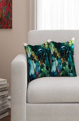 SEJ by Nisha Gupta Floral Premium 16 by 16 cushion covers (Set of 2) 1