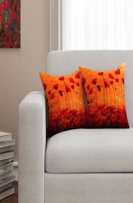 SEJ by Nisha Gupta Floral Premium 16 by 16 cushion covers (Set of 2) 1
