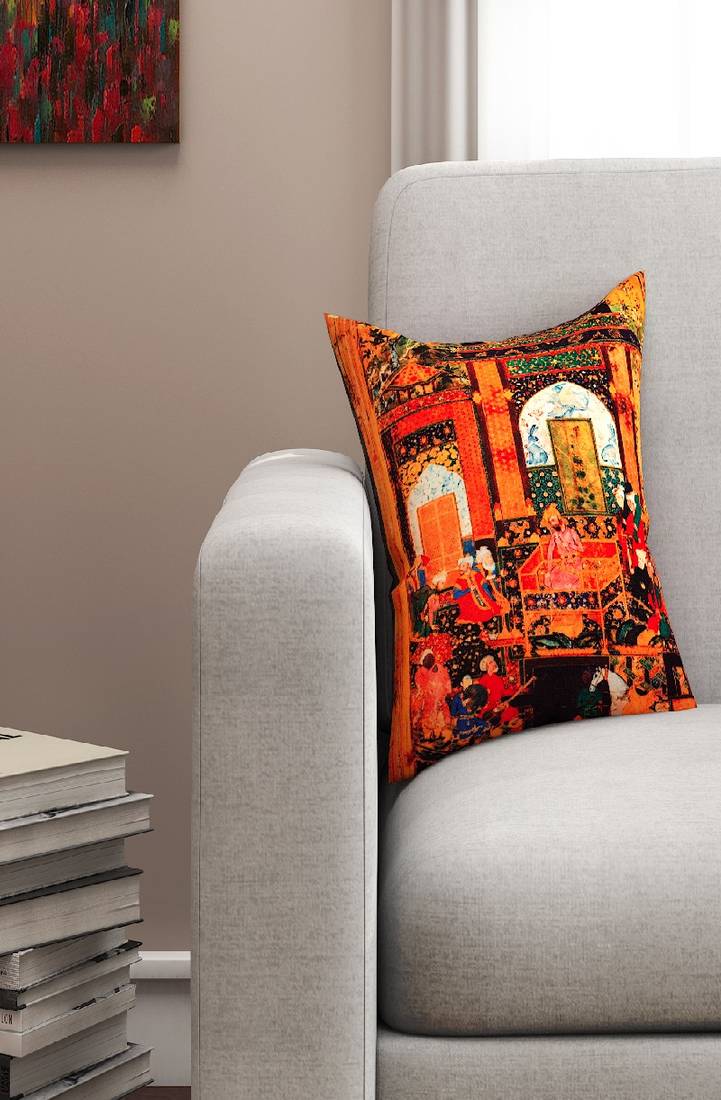 SEJ by Nisha Gupta Mughal Premium 16 by 16 cushion cover SEJ by Nisha Gupta 3926235