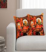 SEJ by Nisha Gupta Mughal Premium 16 by 16 cushion covers (Set of 2)