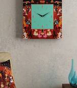 SEJ by Nisha Gupta Abstract Brown Framed  Analogue Wall clock