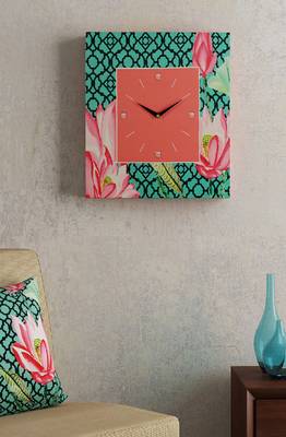 SEJ by Nisha Gupta Floral Green Framed  Analogue Wall clock 1
