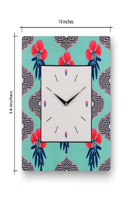 SEJ by Nisha Gupta Floral Blue Framed  Analogue Wall clock 3
