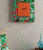 SEJ by Nisha Gupta Floral Green Framed  Analogue Wall clock