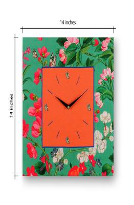 SEJ by Nisha Gupta Floral Green Framed  Analogue Wall clock 3