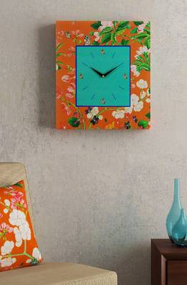 SEJ by Nisha Gupta Floral Orange Framed  Analogue Wall clock 1