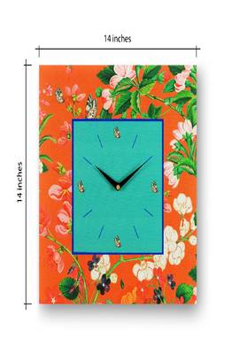 SEJ by Nisha Gupta Floral Orange Framed  Analogue Wall clock 3