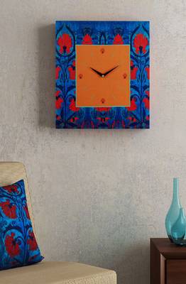 SEJ by Nisha Gupta Floral Blue Framed  Analogue Wall clock 1