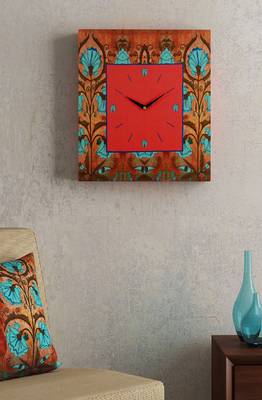 SEJ by Nisha Gupta Floral Brown Framed  Analogue Wall clock 1