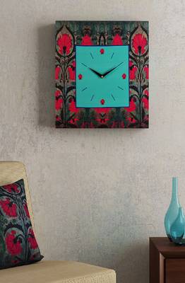 SEJ by Nisha Gupta Floral Grey Framed  Analogue Wall clock 1