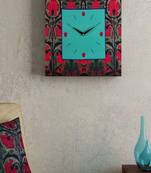 SEJ by Nisha Gupta Floral Grey Framed  Analogue Wall clock
