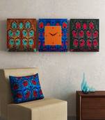 SEJ by Nisha Gupta Set of 3 ( Framed Analogue Wall clock with coordinated Wall Art )
