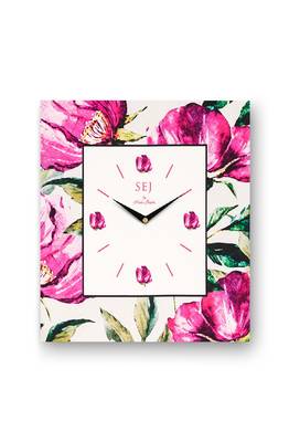 SEJ by Nisha Gupta Floral Grey Framed Analogue Wall Clock 2