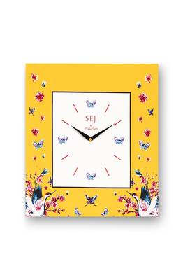 SEJ by Nisha Gupta Abstract Yellow Framed Analogue Wall Clock 2