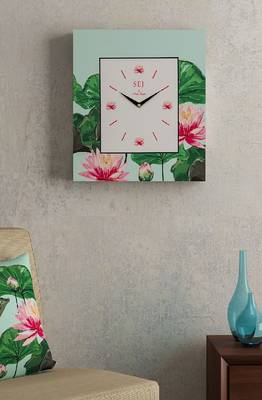 SEJ by Nisha Gupta Floral Grey Framed Analogue Wall Clock 1