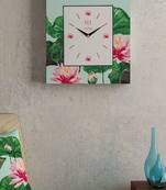 SEJ by Nisha Gupta Floral Grey Framed Analogue Wall Clock