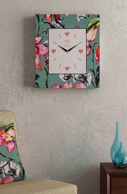 SEJ by Nisha Gupta Floral Green Framed Analogue Wall Clock 1