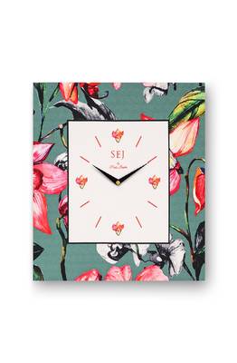 SEJ by Nisha Gupta Floral Green Framed Analogue Wall Clock 2