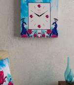 SEJ by Nisha Gupta Abstract Blue Framed Analogue Wall Clock