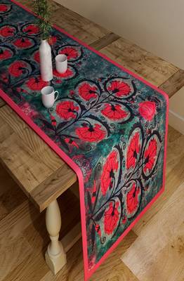SEJ by Nisha Gupta Floral Grey Table Runner 1