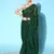 Dark green plain georgette saree with blouse