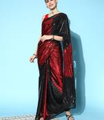 Red Sequins Georgette Party Wear Saree With Blouse