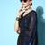 Blue plain georgette saree with blouse