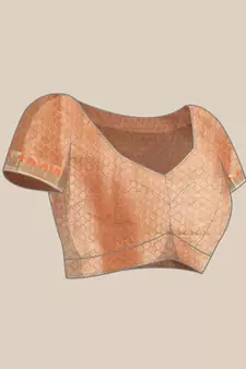 Orange Woven Organza Saree With Blouse