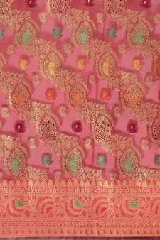 Wine woven organza saree with blouse